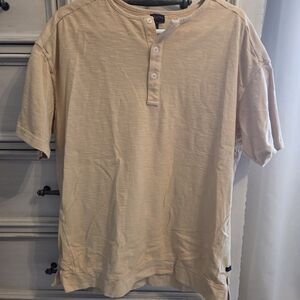 Good Man Brand Short-Sleeve Henley in Light Beige